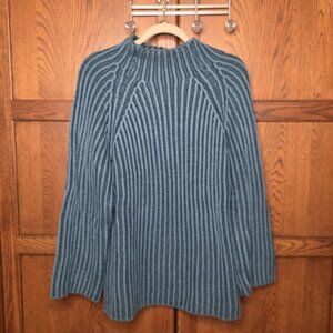 Kate + Sam Women’s Ribbed Knit Sweater | Teal | Size Large